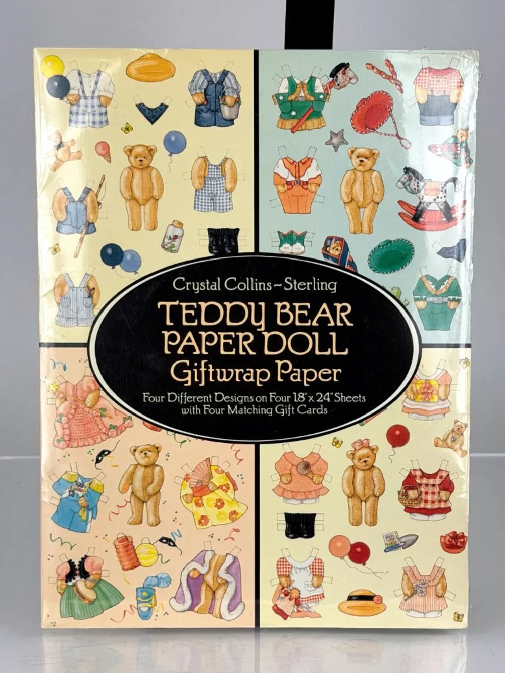 Sealed Vintage Teddy Bear Paper Doll Giftwrap Set by Crystal Collins-Sterling